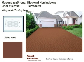 Декорирование асфальта: шаблон Diagonal Herringbone в цвете Terracotta