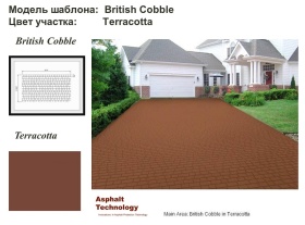 Декорирование асфальта: шаблон British Cobble в цвете Terracotta